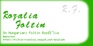 rozalia foltin business card